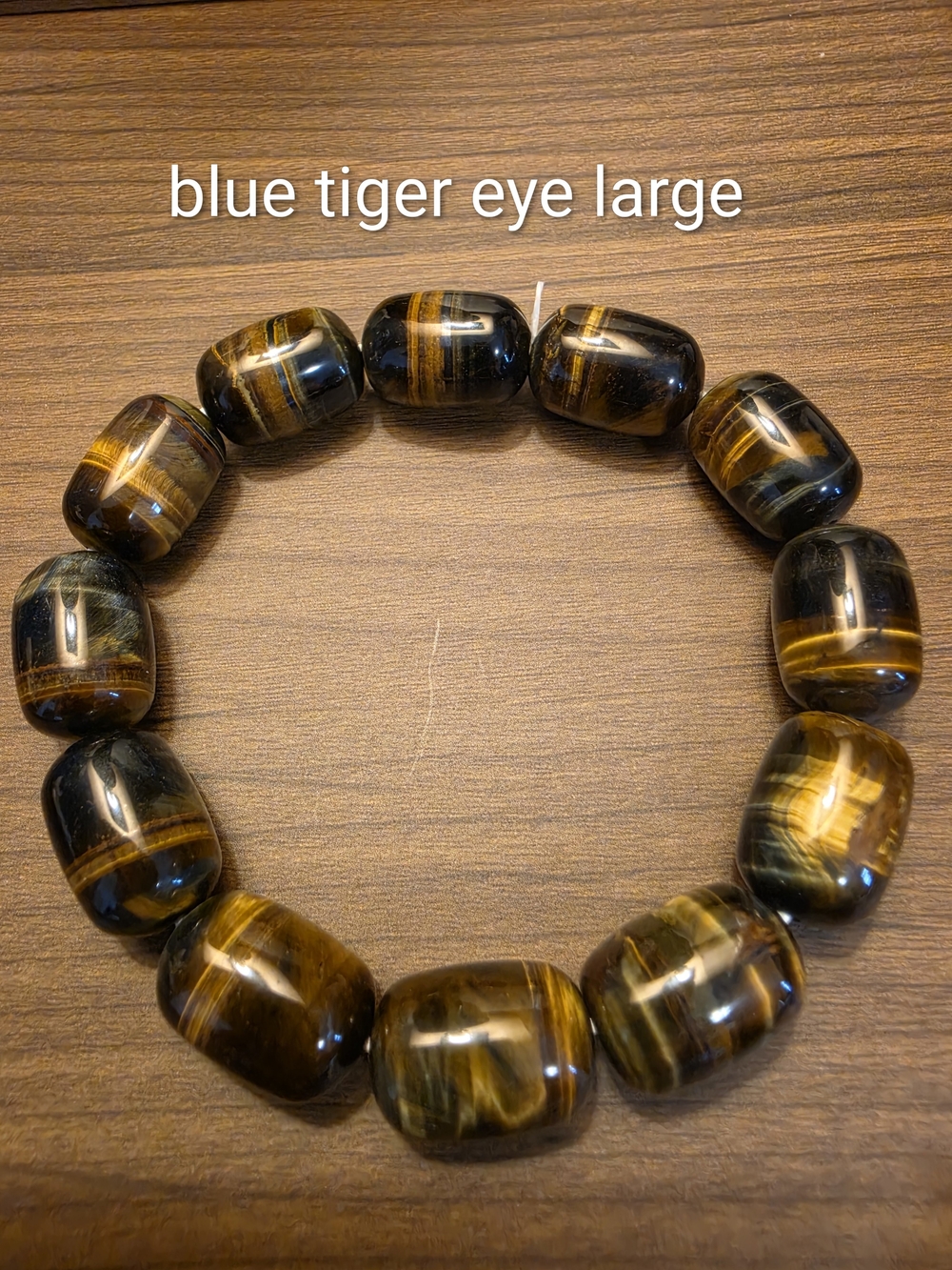Blue Tiger Eye Bead Stretch Bracelet